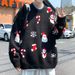 Pure Vintage Santa Claus Sweater For Men Korean Style Loose Knit Cardigan Autumn Versatile Couple Outfit Casual Top_viptrois.com