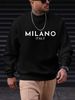 Men's MILANO Casual Sweatshirt Soft Polyester Long Sleeves Crew Neck_viptrois.com