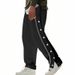 Men's Clothing Autumn And Winter Heavyweight Hip Hop High Street Trend Basketball Button Down Tear Sports Casual Large Size Sweatpants_viptrois.com
