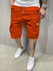 Men's Summer Workwear Casual Shorts European Size Five Point Drawstring Loose Straight Leg With Multi Pockets Solid Color Trendy Brand_viptrois.com