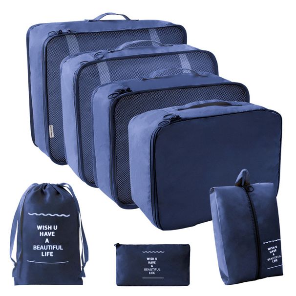 Seven Piece Storage Bag Clothes Storage Bag Portable Large Capacity Suitcase Classification Storage Clothing Bag Travel_viptrois.com