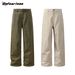 Men's Clothing Retro Vibe Washed And Distressed Straight Pants For Men And Women, Loose Wide Leg Casual Trousers_viptrois.com
