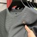 Men's Clothing High End Light Luxury Dark Pattern Jacquard Bubble Ice Silk Summer Men's Simple Printing Round Neck Short Sleeved T Shirt Top_viptrois.com