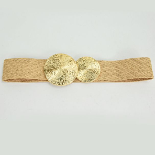 Women's Belts New Women's Long Skirt Belt Dress Belt Skirt Gold Braided Cotton And Linen Metal Buckle Waist Seal_viptrois.com