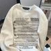 Pure Cotton American Retro Lazy Music Note Letter Sweater 2024 Spring And Autumn Thin Vintage Guochao Crew Neck Top_viptrois.com