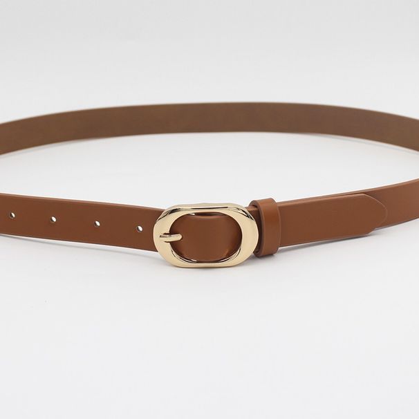 New Oval Gold Alloy Buckle Belt For Women - Adjustable Candy Color Waistband (1.5" Width) | Jeans & Casual Wear Strap_viptrois.com