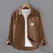 Workwear Shirt Style Jacket Men's Spring And Autumn Loose Autumn Casual Trend Long Sleeved Shirt_viptrois.com