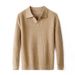 Men's Seagull Neckline Knit Sweater - 515g Heavyweight Crewneck Pullover With Scissor Collar, Stretchable & Machine Washable For Business Casual_viptrois.com