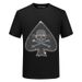 Hot Stamping T-shirt Short 2025 New Trendy Brand Skull Cotton Socialite Men's Ice Silk Half Sleeved Summer_viptrois.com