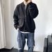 Crew Neck Cardigan Men's Spring And Autumn Hong Kong Style Knitted Sweater Crew Neck Jacket Simple Loose Thickened Sweater Jacket_viptrois.com