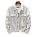 Men's Clothing new men's jacket solid color trendy denim clothing casual slim denim jacket men_viptrois.com