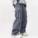 Men's Clothing New Three Dimensional Pocket Overalls Trendy Functional Lace Up Loose Casual Pants For Men Loose Hot Selling_viptrois.com