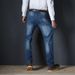 Spring And Autumn High Elastic Business Jeans Men's Loose Straight Box Fattened Plus Size High Waist Jeans Men's Slim Fit_viptrois.com