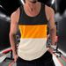 "Men's Slim Fit Workout Tank Top - Breathable Polyester Sleeveless Gym Vest With Striped Design For Summer Sports & Casual Wear"_viptrois.com