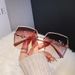Frameless gradient sunglasses, female spicy girl concave shape, Instagram popular temperament, sunglasses with UV_viptrois.com