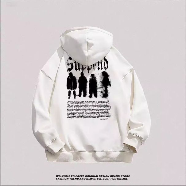 European Street Hip Hop Heavyweight Hooded Sweatshirt For Men, Autumn And Winter American Style National Trend Vibe_viptrois.com