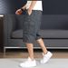 Summer Cotton Men's Casual Seven Piece Large Size Elastic Youth Workwear Shorts, Checkered Pattern_viptrois.com
