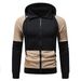 Men's Clothing Autumn And Winter New Men's Hooded Color Matching Sweatshirt European And American Youth Sports Cardigan Leather Sweatshirt Jacket_viptrois.com