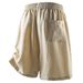 Men's Clothing Summer Men's Loose Thin Linen Embroidered Shorts Plus Size Casual Beach Straight Leg Pants Fashion_viptrois.com
