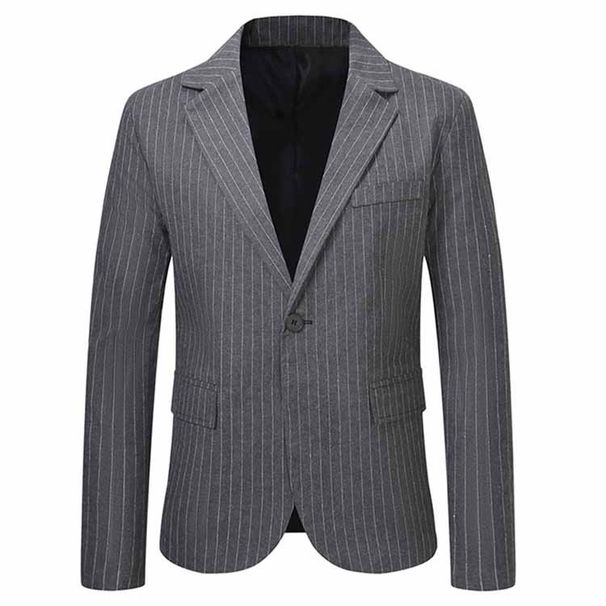 Loom 2024 Cross-Border Men's Striped European And American Style Single Breasted Small Suit Korean Version Casual Slim Fit_viptrois.com