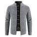 Men’s Fleece-Lined Stand Collar Knit Sweater – Slim Fit Zip-Up Cardigan For Fall & Winter (Sizes S-4XL)_viptrois.com