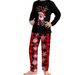 Christmas Fawn Snowflake plaid family Christmas print home suit set_viptrois.com