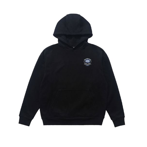 American Style Fleece-lined Thickened Hoodie With Text Print, Loose Fit Trendy High Street_viptrois.com