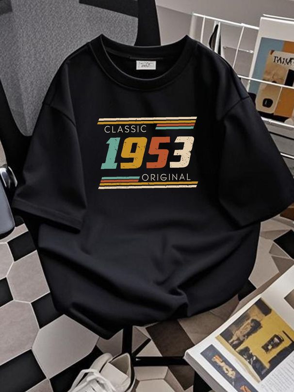 Classic 1953 Original T-Shirt, Gift Birthday For Mens Top For Everyday Wear Unisex Streetwear Fashion Stylish Designer Clothes Comfortable Homme_viptrois.com