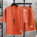 Men's Clothing Short Sleeved T Shirt Casual Sports Suit Waffle Loose Half Sleeved T Shirt Shorts Two Piece Suit_viptrois.com