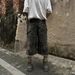 Men's Clothing Retro Destroyed Washed Pocket Workwear Camouflage Cropped Pants Men And Women Trendy Loose Casual Straight Shorts_viptrois.com