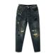 Men's Clothing High Quality Ripped Embroidered Jeans Trendy Loose Flared Pants Spring And Summer Cool Trousers_viptrois.com