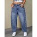 Men's Clothing High Waist Straight Leg Jeans - Summer Loose Fit Washed Wide Leg Pants In Blue, Light Blue, White, Black & Leopard Print (S-2XL)_viptrois.com