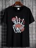 A Skeleton Playing The Bagpipes Mens Cotton T-Shirt Tee Top Stylish Stretched Breathable Top For Everyday Wear Fashion Designer Clothes Casual_viptrois.com