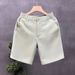 Men's Summer Shorts Lightweight Slim Fit Casual 5-Pocket Pure Color Straight Leg Mid-Thigh Shorts Lightweight & Breathable Comfort_viptrois.com