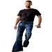 Men's Cowboy Flare Pants Punk Style Retro Cowboy Tie Floral Stretch Cowboy Male_viptrois.com