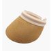 Raffy Grass Sunshade Sunscreen Vacant Top Straw Hat Anti-ultraviolet Korean High-end All-match Simple Striped Straw Wooded Summer_viptrois.com