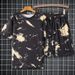 Men's Clothing Ice Silk Leisure Suit Men's Summer Leisure Flower Beach Short Sleeved Shorts Trendy Holiday Suit_viptrois.com