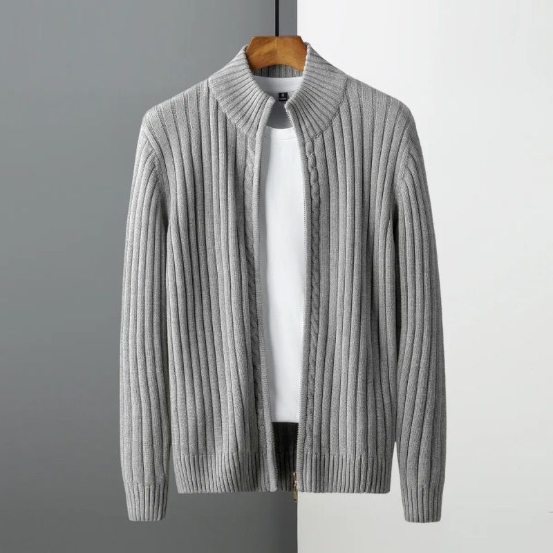 Autumn Winter New European American Knitted Cardigan Sweater Men's Slim Fit Business Trendy Foreign Trade Wholesale_viptrois.com