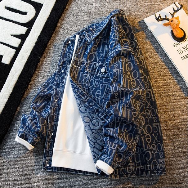 Men's Clothing Heavy Industry Full Print Jacquard Denim Jacket Spring And Autumn Handsome Casual Jacket_viptrois.com