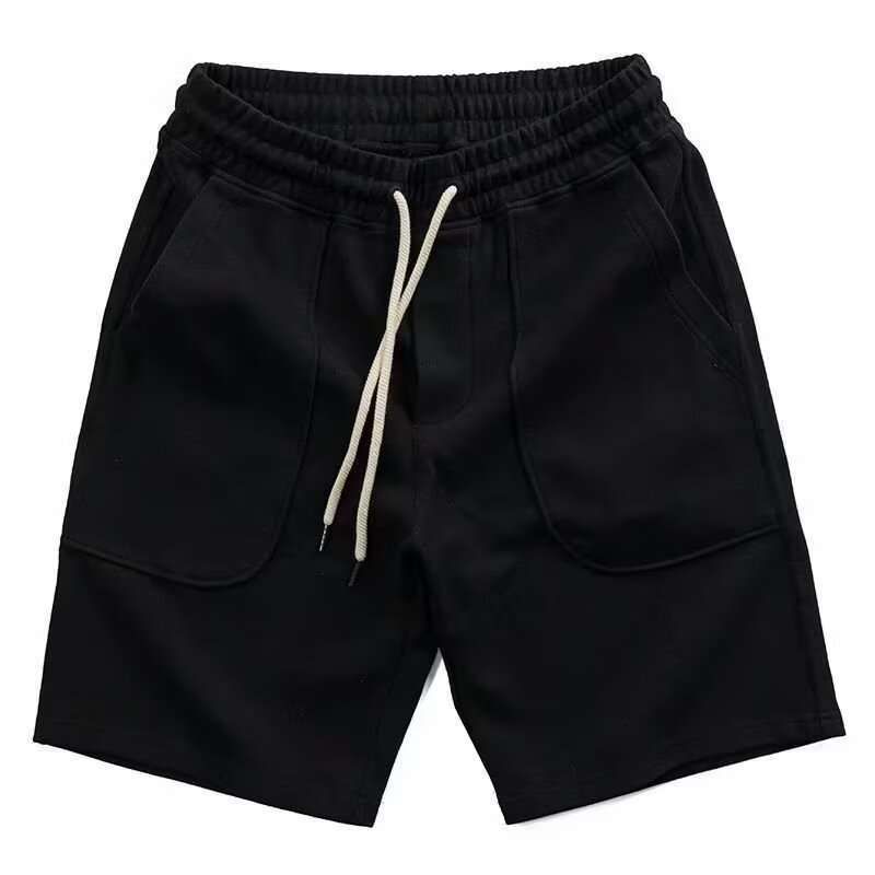 Men's Clothing Men's Knitted Sports Shorts Casual Japanese Retro Style Drawstring Loose Five Point Pants Trendy_viptrois.com