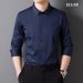 Men's Seamless Bonded Long Sleeve Shirt – Stretchable & Wrinkle-Free Printed Shirt With Rhinestone Buttons For Casual & Smart Wear_viptrois.com