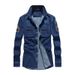 Vintage Military Denim Shirt Jacket For Men – M1942 Workwear Style With Embroidery, Relaxed Fit & Breathable Cotton, Retro Casual Overshirt_viptrois.com