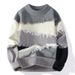 Men's Retro Knit Sweater – Thick Winter Pullover, Warm & Stylish (Light Gray/Chinese Red/Fruit Green/Yellow, M-4XL)_viptrois.com