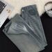 Men's Distressed Gradient Blue Jeans - Loose Fit Straight Leg Vintage Streetwear Pants (Sizes S-3XL)_viptrois.com