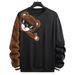 Men's Graphic Bear Print Sweatshirt – Long Sleeve Crewneck Pullover (EU S-XXL, Fleece-Lined)_viptrois.com