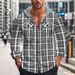 Men's Retro American Flannel Shirt Hooded Jacquard Trendy Casual Plaid Coat Autumn Winter Men's Clothing_viptrois.com