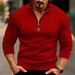 Cross-border New Autumn Winter Men's Casual Solid Color Long-sleeve European And American Half-zip Stand-up_viptrois.com