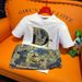 Men's Clothing Men's Summer Embroidered Short-sleeved T-shirt Shorts Suit Fashion New Two-piece Suit For Men_viptrois.com