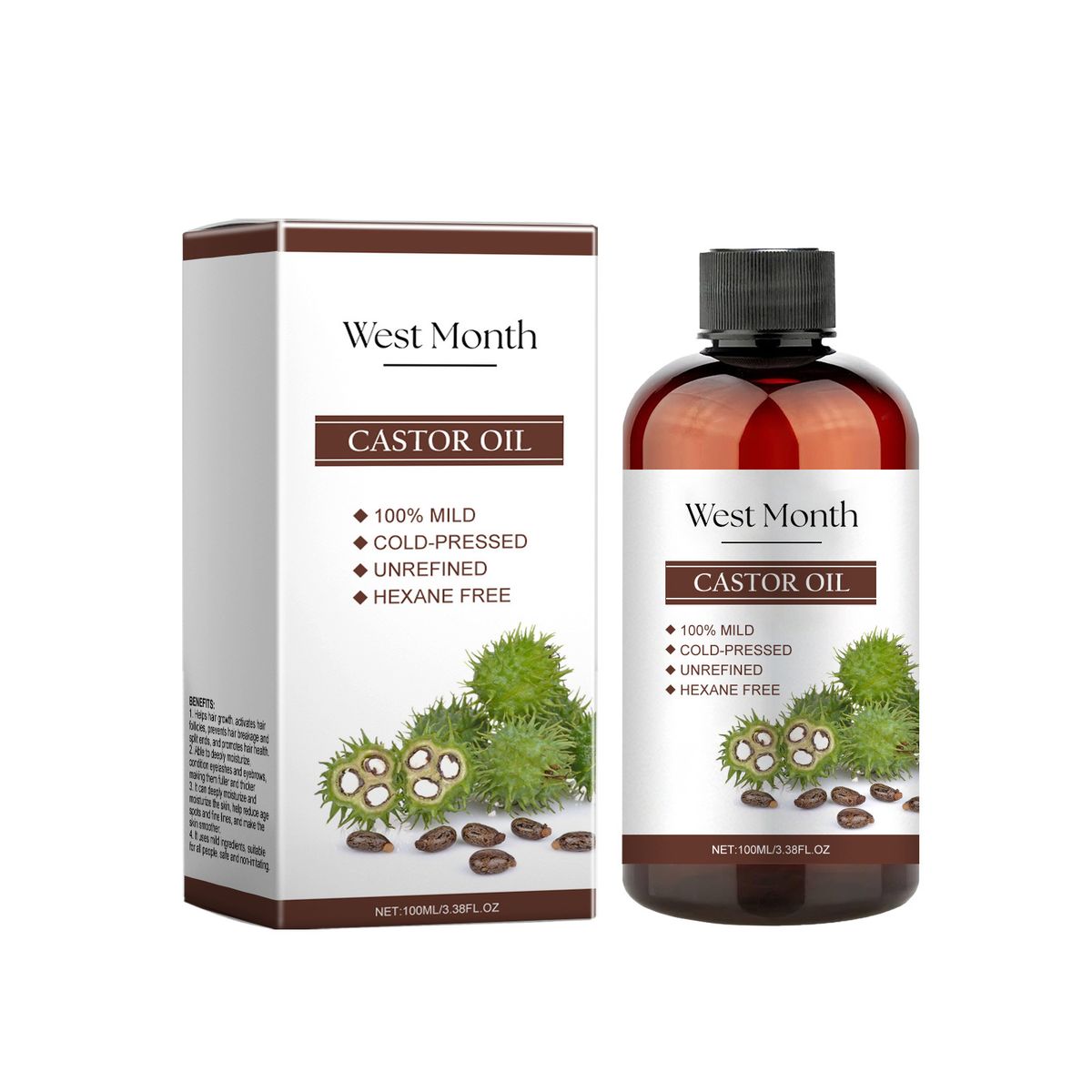 in One Castor Oil, Multi-effect Moisturizing Skin, Eyelashes And Eyebrows Care Essential Oil_viptrois.com