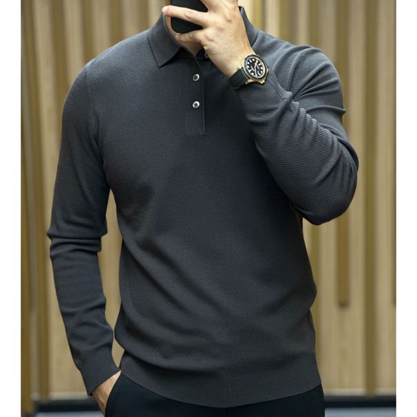 Autumn And Winter Men's Long Sleeved Knitted Sweater Fashionable Business Casual Light Luxury Comfortable Versatile Base_viptrois.com